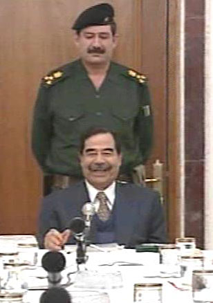Mr. Saddam looking for an explanation of where his mass destructive weapons have got lost.